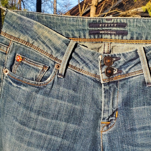 HUDSON Vintage Low Rise Boot Cut Jeans MED Wash Women's 26  NO FLAP BACK POCKETS - Picture 5 of 17